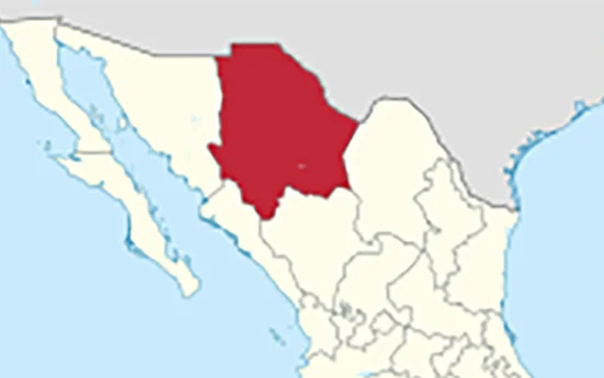Mapa del estado de Chihuahua — cobertura de Bugani