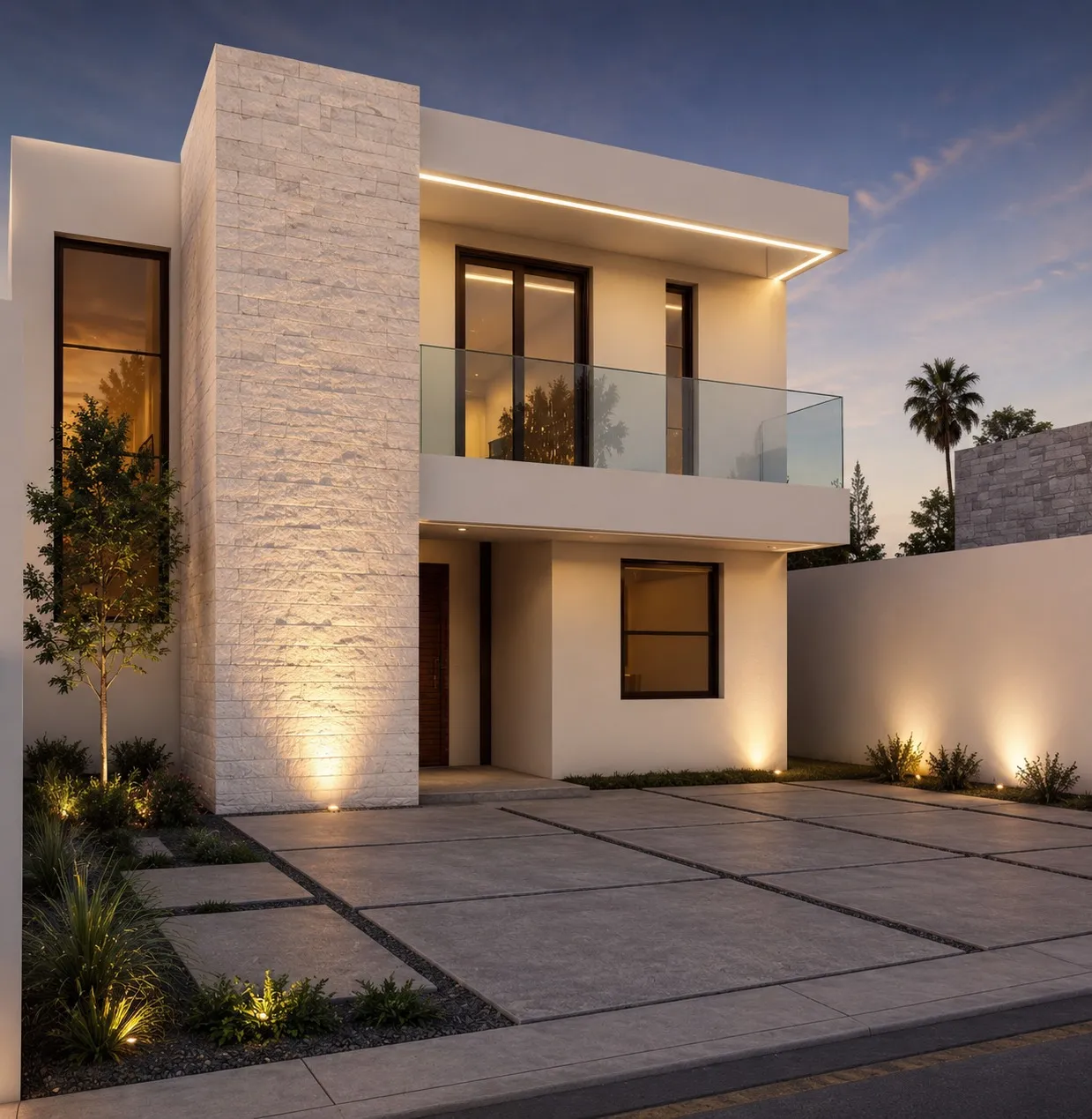 Vista isométrica trasera de la casa modelo.